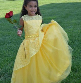 customized Princess Yellow Flower Girl